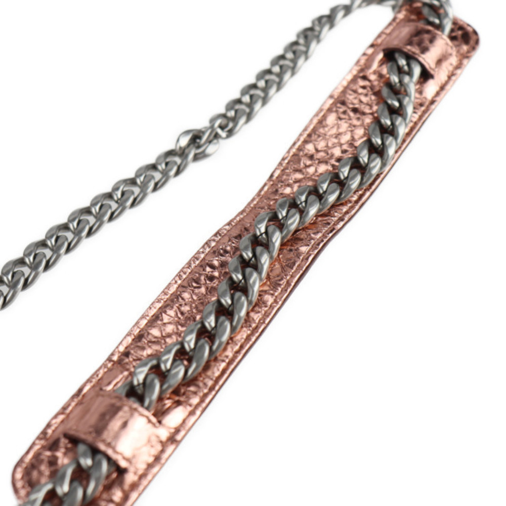 Prada Python Pink Leather Shoulder Chain Bag Impu… - image 6